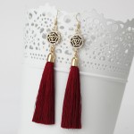 New Tassel Long Earrings For Women Bijoux Fashion Jewelry Wholesale Rose Flower Rhinestone Dangle Earrings Brincos Pendientes 