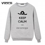 New The Walking Dead Men Fleece Hoodies Sweatshirt Keep Calm And Stay With Rick Grimes Cotton fashion leisure