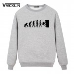 New Top  Men Fleece Hoodies Sweatshirt Evolution Bodybuilding Man Boy Clothing  Male Boys round neck fashion leisure