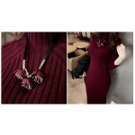 New Turtleneck Women long sweater dress 2017 spring sexy slim Bodycon Dresses Elastic Skinny Dress Brief Knitted Dress vestidos