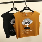 New Women Tank Tops Letters Printed Cute Crop Tops Lady Tees Fashion Summer Style Casual T Shirts Women Kawaii Short TShirts