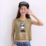 New Women Tank Tops Letters Printed Cute Crop Tops Lady Tees Fashion Summer Style Casual T Shirts Women Kawaii Short TShirts