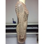 New fashion elegant 2017 full sleeve bandage dress sexy backless club dress o-neck mini bodycon dress MC5300 Hot sale