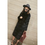 New genuine natural real  whole skin Rex fur coat women long fashion jacket  ladies warm winter outwear overcoat