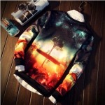 New men coat Space/galaxy 3d sweatshirt men 3d hoodies fashion harajuku style funny print nightfall trees