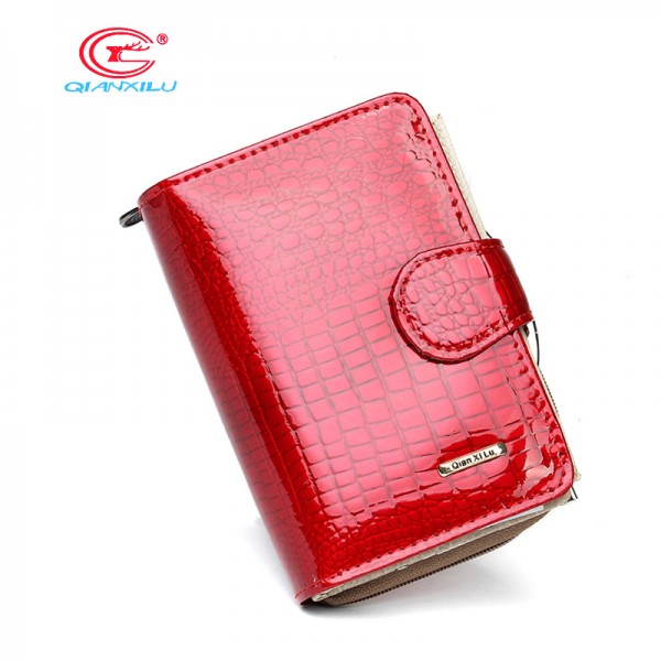 New pattern Genuine leather women's short design wallet fashion classic crocodile pattern purse female  Wallets Cowhide 3 Colors