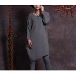 New spring autumn women's cotton vintage dress long sleeve irregular dresses for female loose clothing 850526