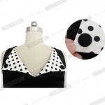 Nice-Forever Stylish Casual dress Fashion Women Vintage summer Rockabilly Polka Dot Trims Button Bodycon Pencil Slim Dress 657