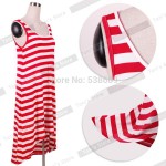 Nice-forever Summer Womens Striped Irregular Hem Beach Style Casual beach Leisure Dress Slimming Sundress BTY735