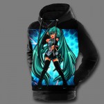 Novelty 3D Printed Hoodies Japan Game Anime Miku Cosplay Hoodiie VOCALOID Hatsune Miku Sweatshirts Free Shipping