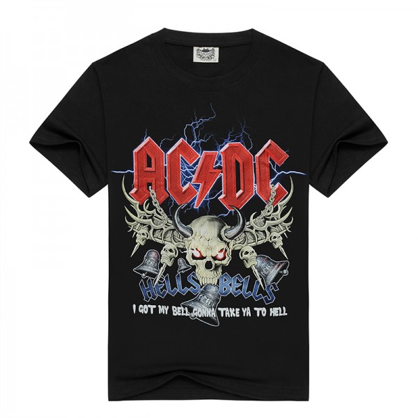 Novelty Design T Shirt Men 3d AC DC Bell Skull Chain acdc I Got My Bell Gonna Take Ya To Hell Casual Brand Clothing Men t shirt