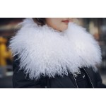 OFTBUY 2016 new winter jacket women basic coats 100% real goat fur collar white duck down jacket short black warm ladies coats