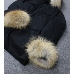 OFTBUY high quality 2017 stree style oversize real raccoon fur collar parka Winter jacket women coats Outerwear with sleeve fur