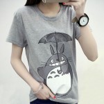 OHRYIYIE 2017 Spring Summer Cute Totoro T Shirt Women Short Sleeve T-shirts Women Graphic Tee Shirt Femme Japanese anime Tshirt