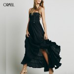 ORMELL New Fashion Ladies' Elegant Maxi Dress Vintage Long Beach Dress Suspender Sleeveless Backless Slim Brand Design