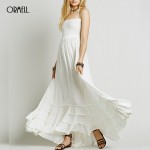 ORMELL New Fashion Ladies' Elegant Maxi Dress Vintage Long Beach Dress Suspender Sleeveless Backless Slim Brand Design