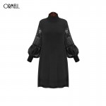 ORMELL Women New Sexy Long Lace Sleeve Dress Basic Turtle Neck Casual Streetwear Brand Dresses Plus Size Vestidos