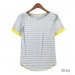 OUMENGKA New Women Tops O-Neck T-Shirt Short Sleeve Striped T Shirts Tees Blusas Femininas Free Shipping M- XXXXL Plus Size