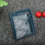 Oil Wax Leather Wallet Female Wallets with Zipper Coin Bag Genuine Leather Women Wallets Small Short Purses for Female