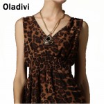 Oladivi XXXL Plus Size Cloth 2017 Summer New Ruffle Maxi Long Chiffon Dresses Women Leopard Sexy Vest Tank Dress Female Sundress