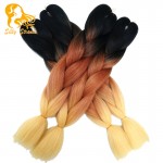 Ombre  kanekalon jumbo braiding hair 24inches synthetic two tone high temperature fiber jumbo braid hair