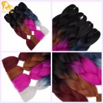 Ombre  kanekalon jumbo braiding hair 24inches synthetic two tone high temperature fiber jumbo braid hair