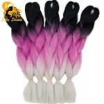 Ombre  kanekalon jumbo braiding hair 24inches synthetic two tone high temperature fiber jumbo braid hair