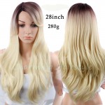 Ombre Blonde Wig Jenner Wigs African American Wig for Black Women Cheap Blonde Hair heat Resistant Synthetic Female  False Wigs