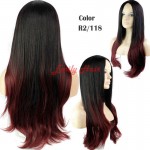 Ombre Wig Celebrity Curly Two-Tone Wigs Heat Resistant Wavy Synthetic Hair for Black Women Cheap pruiken perruque