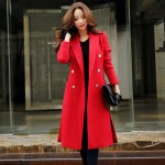 Original 2016 Brand Jacket Autumn Winter England Style Solid Plus Size Casual Elegant Extra Long Woolen Coat Women Wholesale