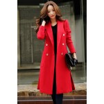 Original 2016 Brand Jacket Autumn Winter England Style Solid Plus Size Casual Elegant Extra Long Woolen Coat Women Wholesale