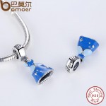 Original 925 Sterling Silver Cinderella's Blue Dress DANGLE Pendant Fit Bracelet Necklace Fairy Jewelry Making PAS156