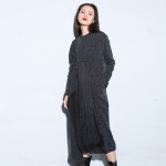 Original Design Women Fashion Big Shot Irregularly Dress Long Pleated Stitching Temperament Loose Dress Female