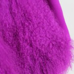 Original New 2016 Brand Autumn and Winter Purple Real Natural Fur Plus Size Slim Elegant Wool Women Coat Wholesale