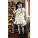 Original design Japanese soft sister [Trojan Bear ] playful retro vintage dress Cute Peter Pan collar Dress