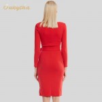 Oukytha Long Dress Tide Backing Hip Split Package 2017 New Long Sleeved Sexy Belt Tight Dress In The Nightcl  M15483