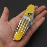 Outdoor Camping Tableware Folding Spoon Fork Knife Set Portable Travel Hiking Stainless Steel Pocket Folding Knife Spoon Fork