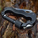 Outdoor Multi-function EDC Tool 5 in 1 With Knife Screwdriver Aluminum Climbing Carabiner Hook Gear Multi Tool Buckle Rock Lock 