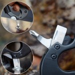 Outdoor Multi-function EDC Tool 5 in 1 With Knife Screwdriver Aluminum Climbing Carabiner Hook Gear Multi Tool Buckle Rock Lock 