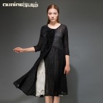 Outline Designer Women Long Linen Dress in Black Bohemian Plus Size Loose Dress in Original O-Neck Casual White Dresses L152Y015