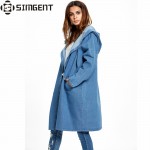 Oversized Denim Jacket Long Hooded Loose Full Sleeve Winter Jeans Jacket Womens Denim Jackets And Coats Veste En Jean Oversize