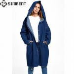 Oversized Denim Jacket Long Hooded Loose Full Sleeve Winter Jeans Jacket Womens Denim Jackets And Coats Veste En Jean Oversize