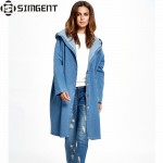 Oversized Denim Jacket Long Hooded Loose Full Sleeve Winter Jeans Jacket Womens Denim Jackets And Coats Veste En Jean Oversize