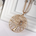 Owl Pendant Necklace Jewelry Accessory Women Fashion 2017 Silver Rose Gold Color Chain Crystal Long Necklaces & Pendants