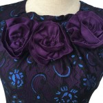 Oxiuly Womens Elegant 1950s Vintage Purple Flower Lace Fitted Stretch Bodycon Formal Party Sheath Wiggle Mermaid Dress