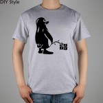 PENGUIN LINUX UBUNTU OZF T-shirt Top Lycra Cotton Men T shirt New Design High Quality Digital Inkjet Printing