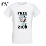 PH  New 2016 T Shirts Men Rick And Morty Printed Clothing Round Neck Top Tees Man Funny Cartoon Clothes Polyester Short Sleeve