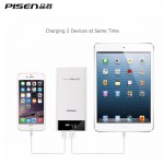 PISEN 18650 Power Bank 20000mah LCD External Battery Portable Mobile Fast Charger Dual USB Powerbank for iPhone 6 Samsung Tablet