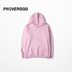 PROVERGOD Concise Style Men Women Long Sleeve Pullover Sweatshirt Classic Street Dancer Cotton Warm Pink Hoodies