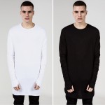 PROVERGOD Men Sweatshirts Fashion Cuff Broken Sweatshirt O-Neck Long Sleeve Arc Cut Casual Extended Hoodies